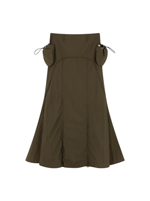 Curved Maxi Skirt [Olive]