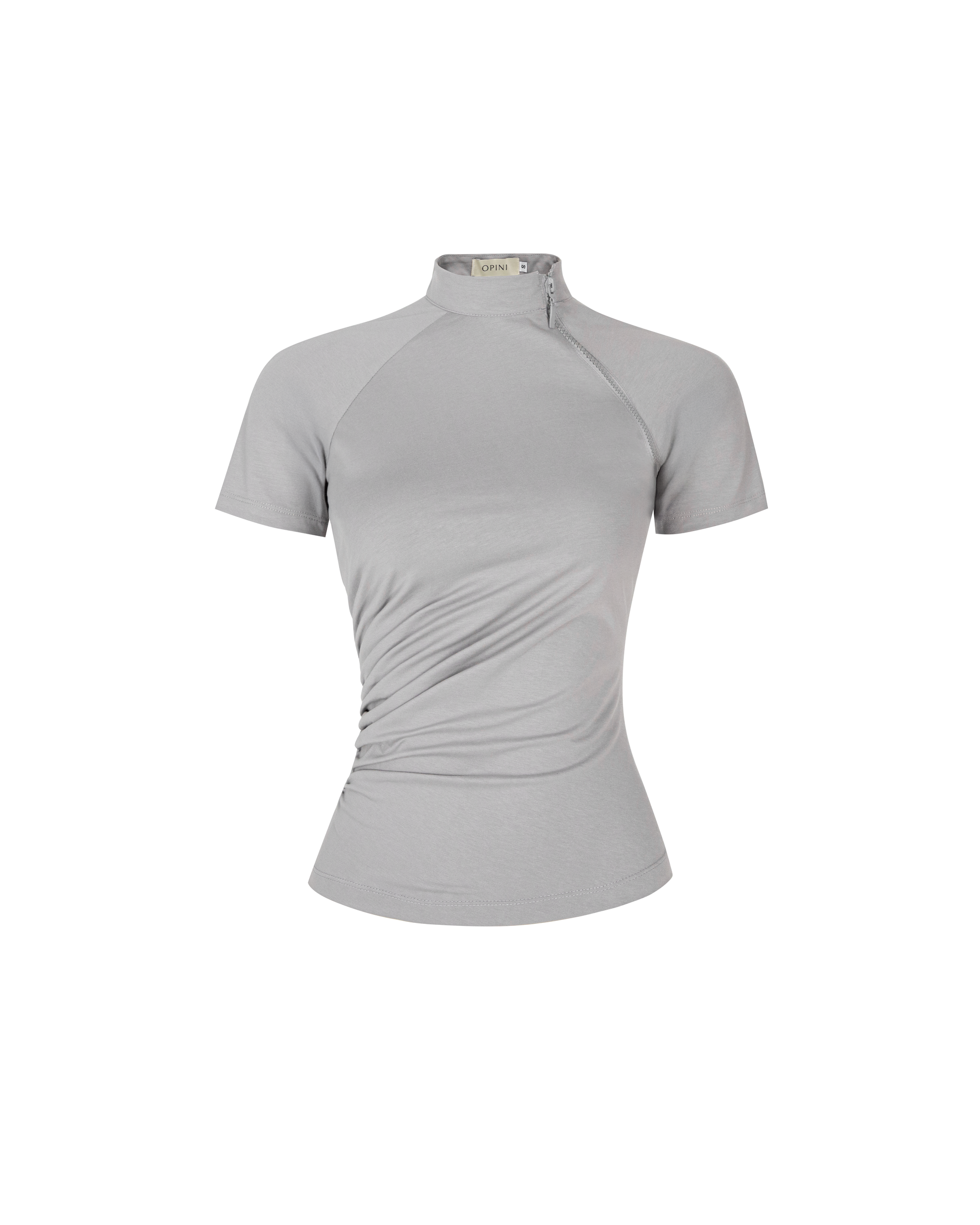 Draped Short Sleeve [Light Grey]