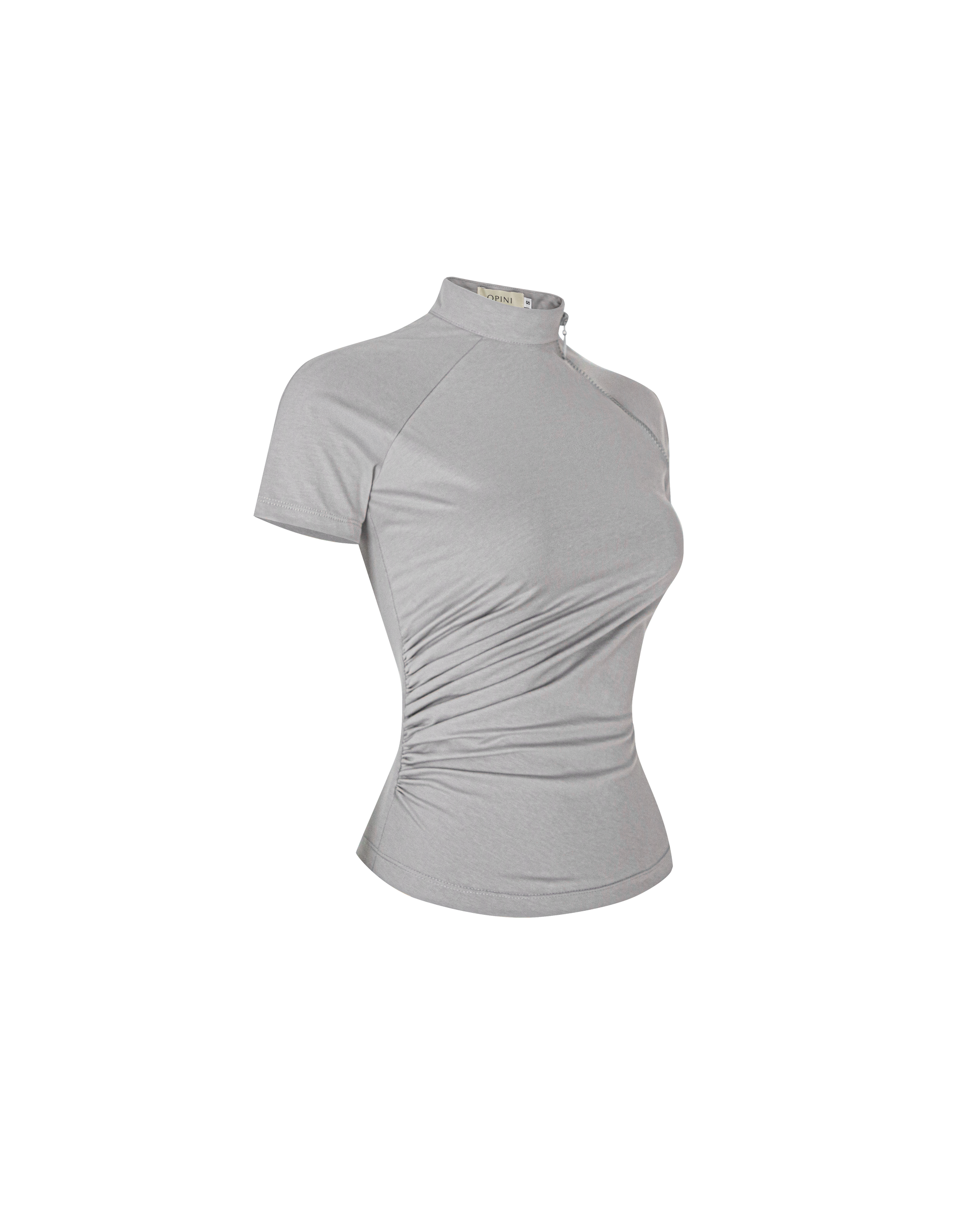 Draped Short Sleeve [Light Grey]