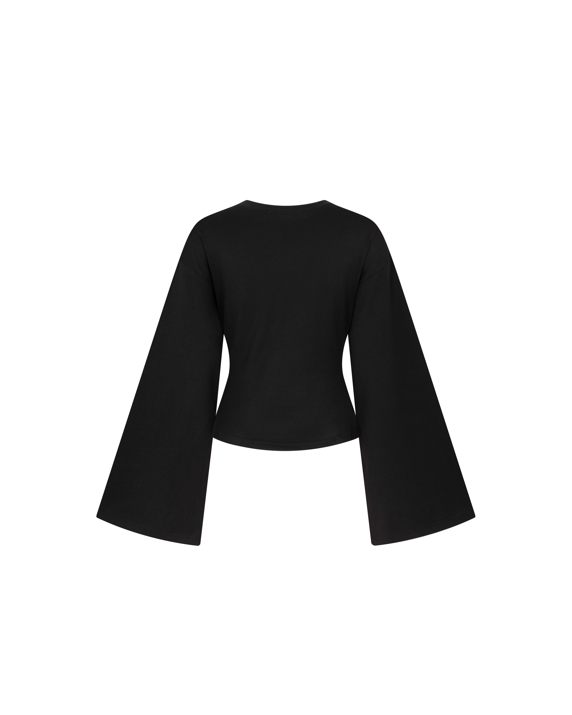 Flared Sleeve Top [Black]