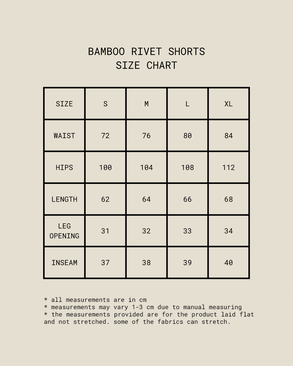 Bamboo Rivet Shorts [Beige]