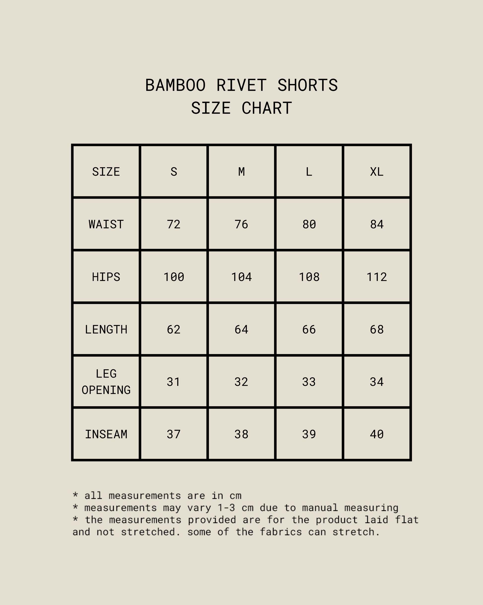Bamboo Rivet Shorts [Black]