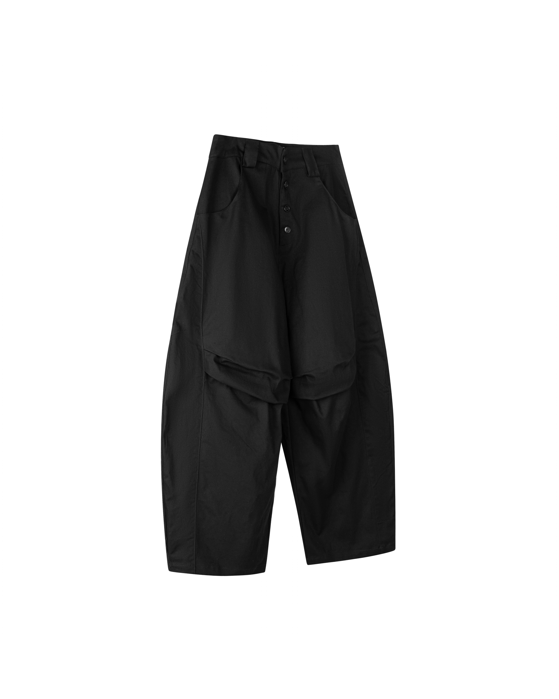 Pleated Knee Pants [Black]