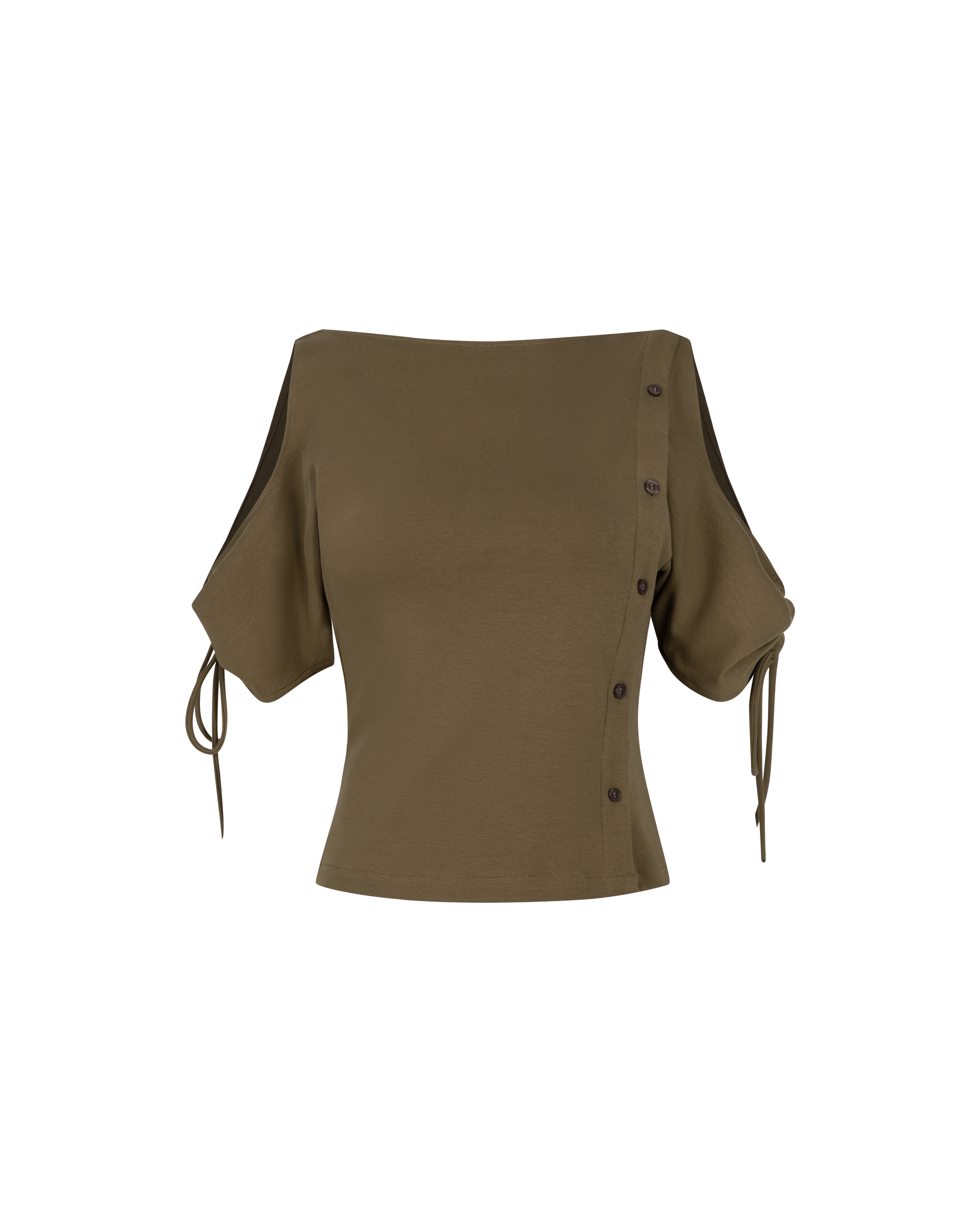 Cowl Back Top [Olive Brown]