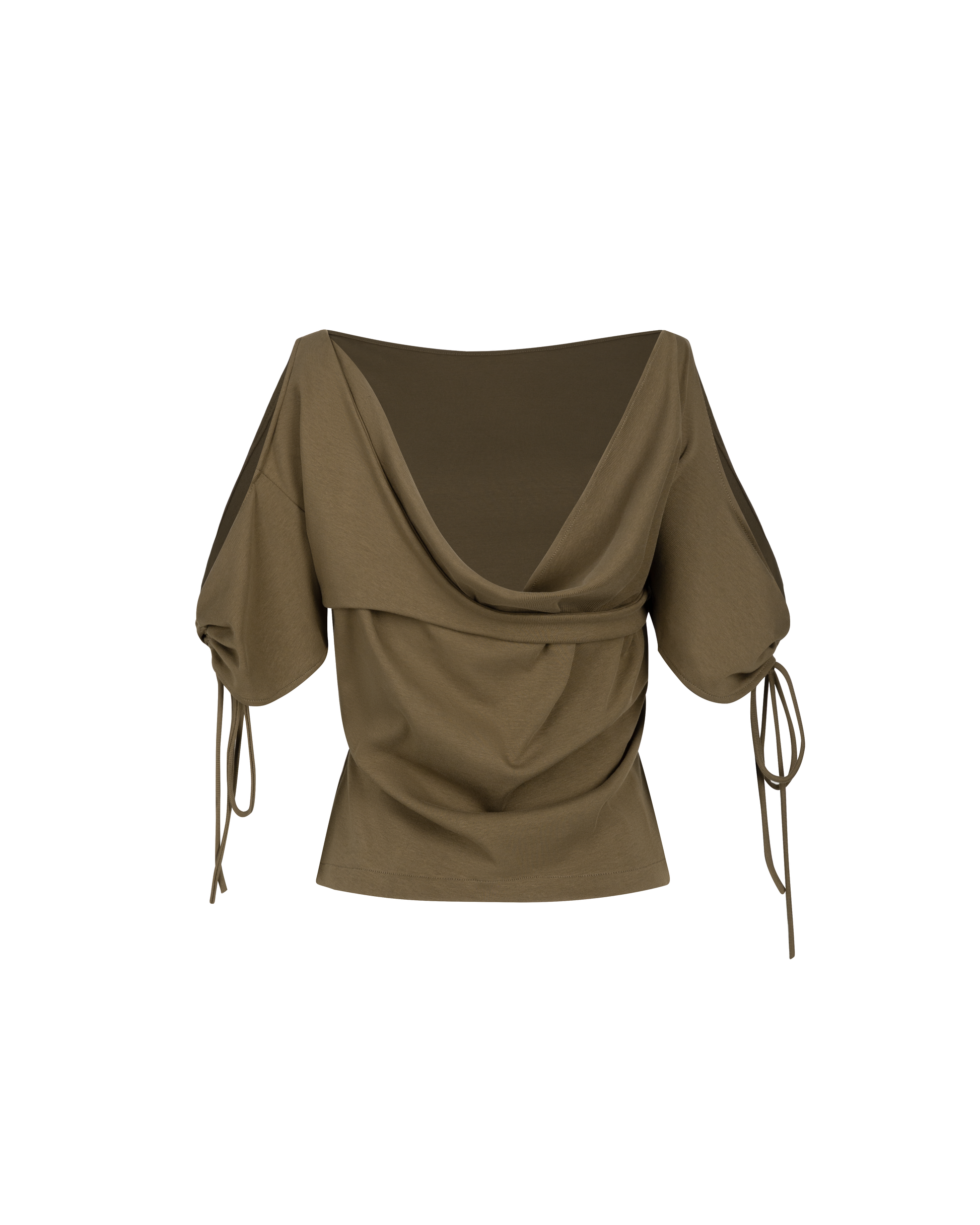 Cowl Back Top [Olive Brown]