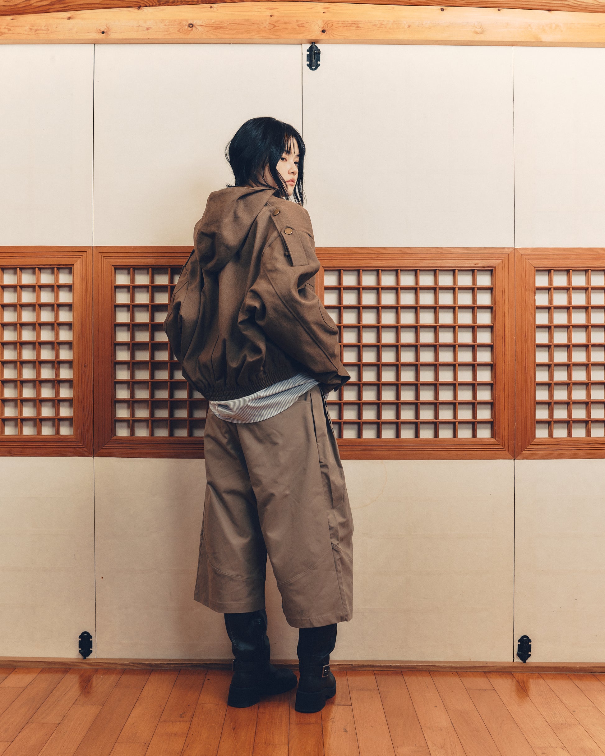 Hooded Work Jacket [Dark Brown]