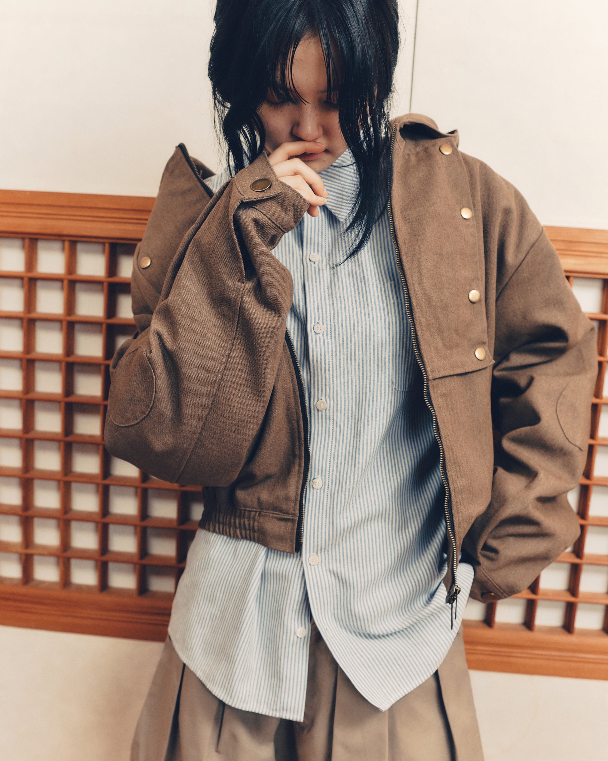 Hooded Work Jacket [Dark Brown]