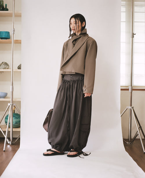 Balloon Pocket Pants [Grey Brown]