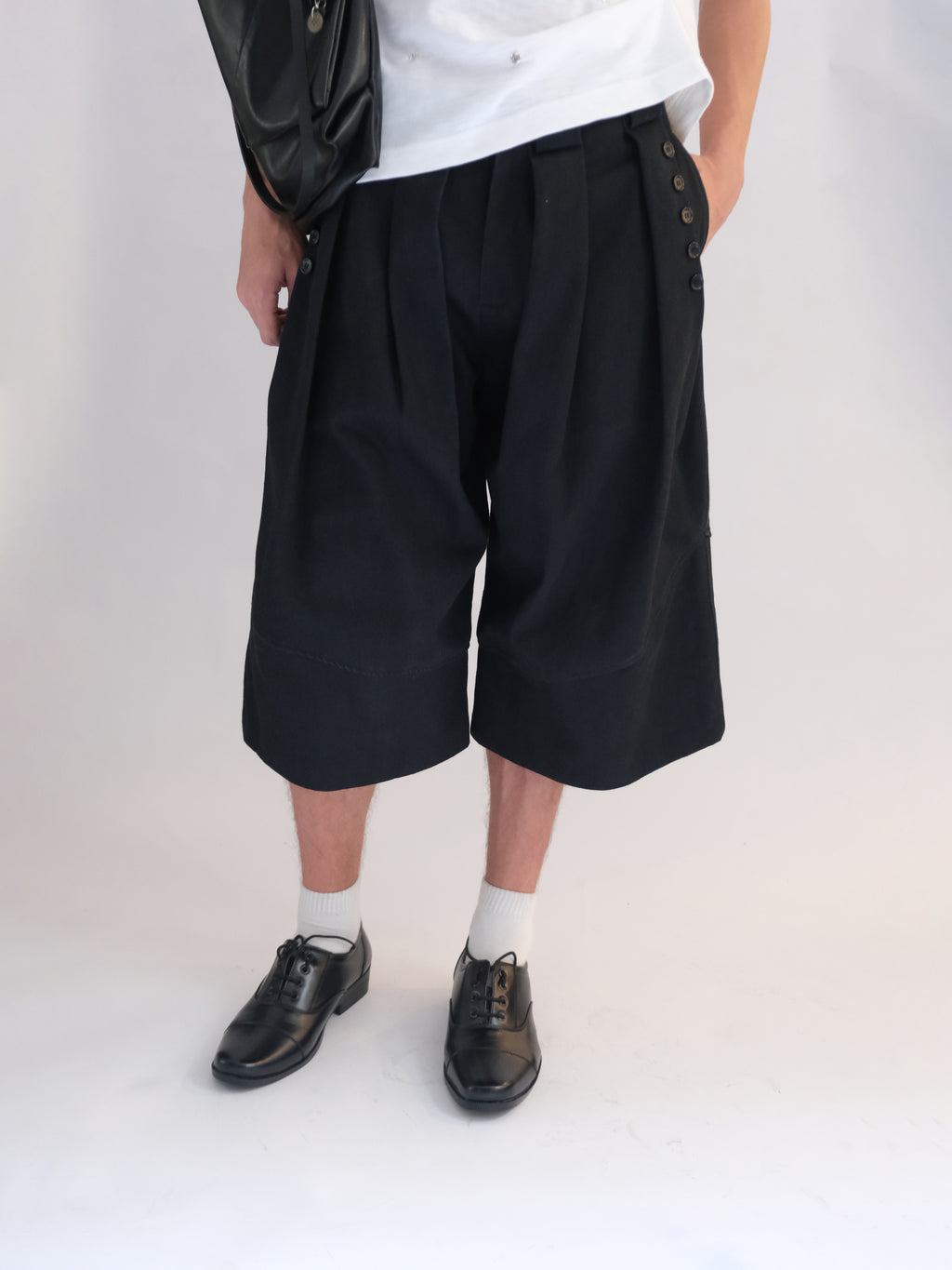 Button Shorts Denim [Dark Grey]