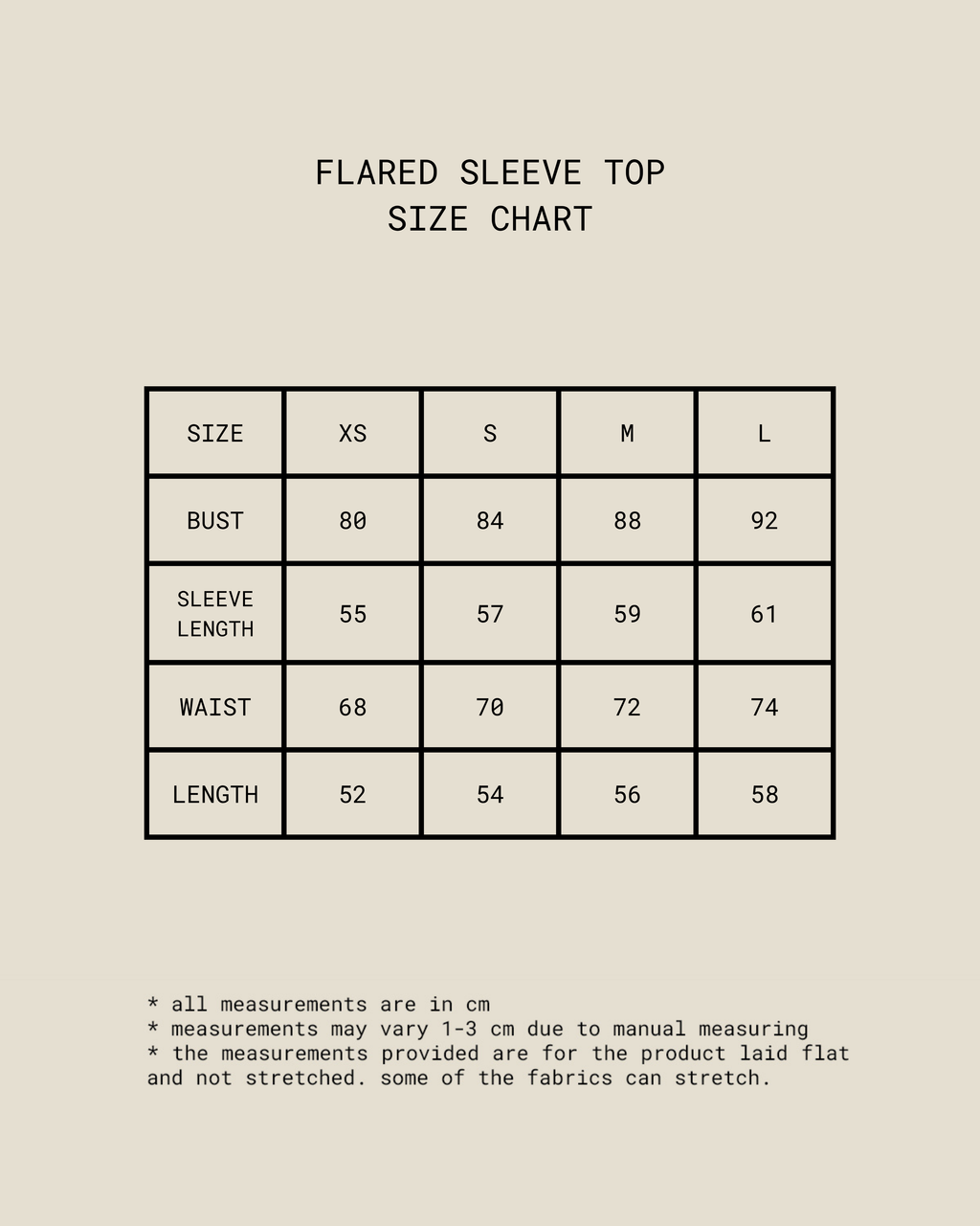 Flared Sleeve Top [Black]
