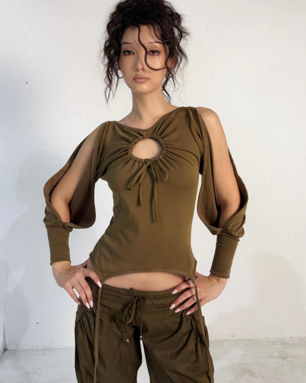 Garter Long Sleeve [Olive Brown]