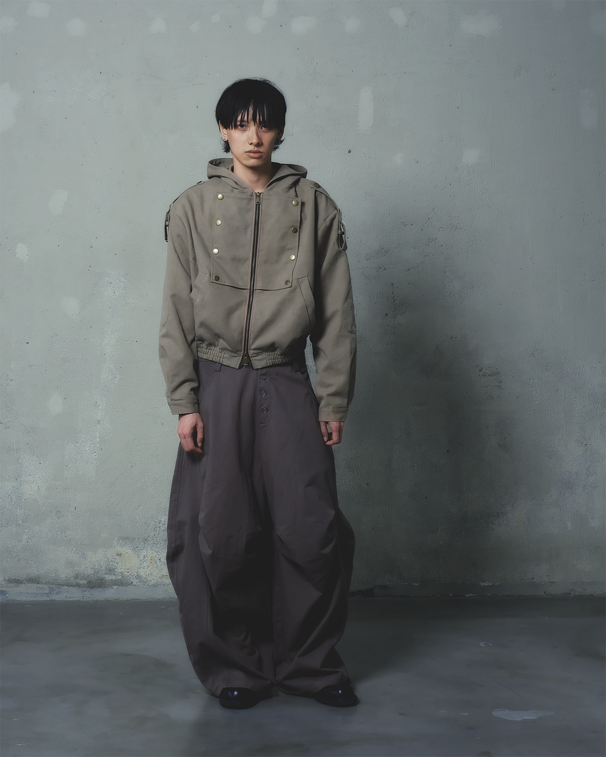 Hooded Work Jacket [Light Brown]