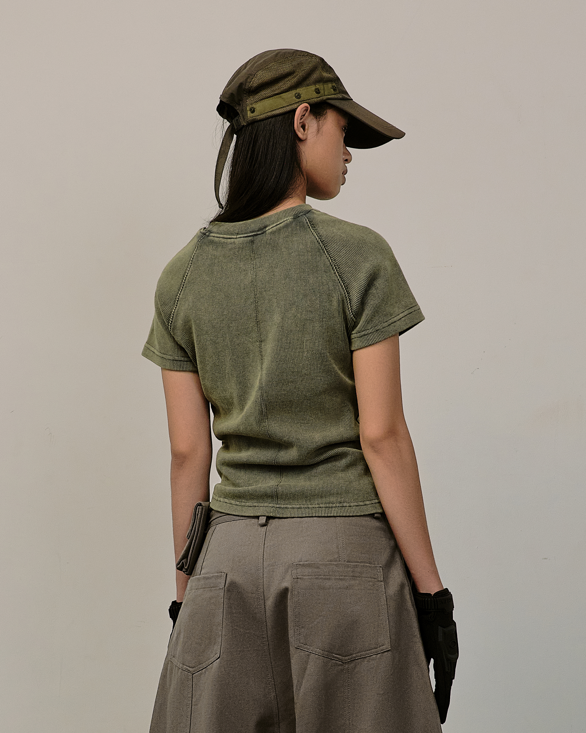 B Washed Tee [Army Green]