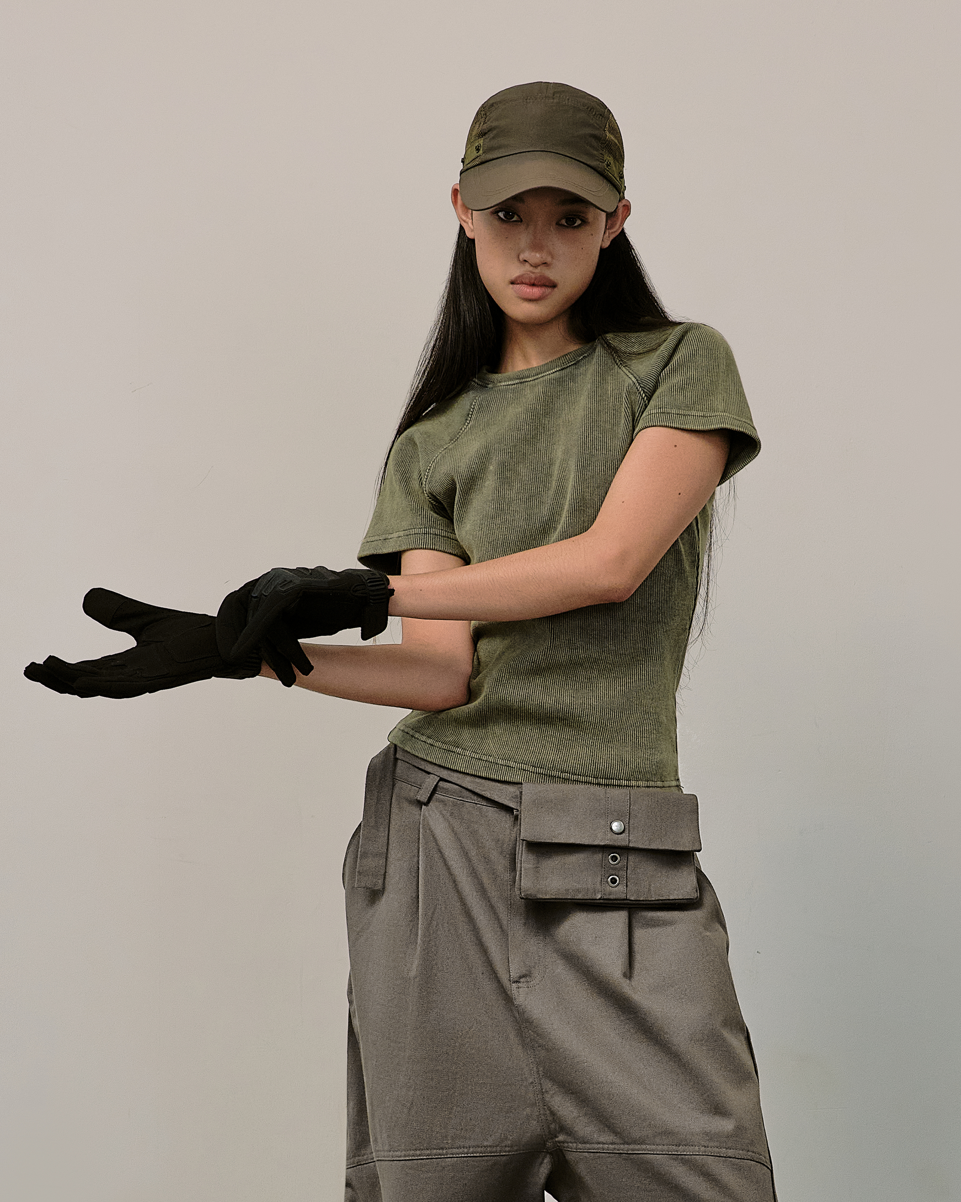 B Washed Tee [Army Green]