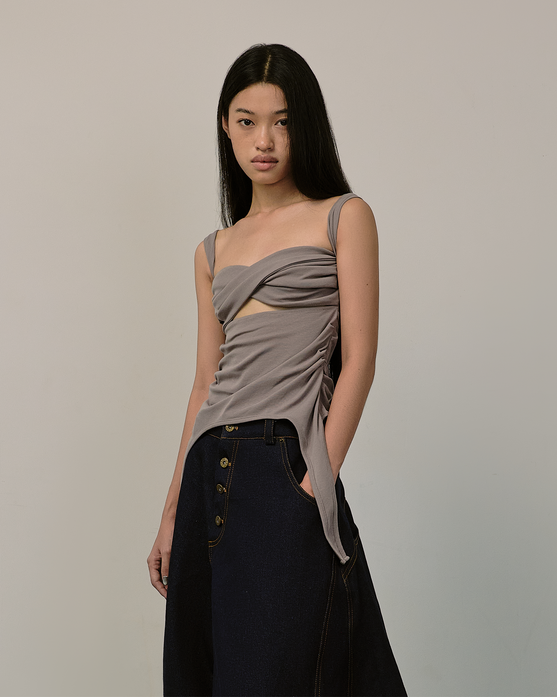 Twisted Top [Lilac Grey]